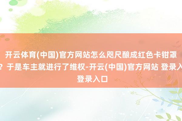 开云体育(中国)官方网站怎么咫尺酿成红色卡钳罩了？于是车主就进行了维权-开云(中国)官方网站 登录入口