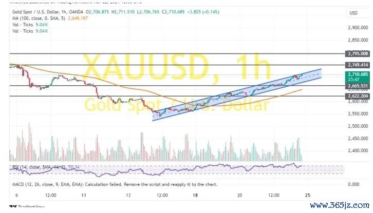 (现货黄金60分钟图 开端：FXDailyReport)