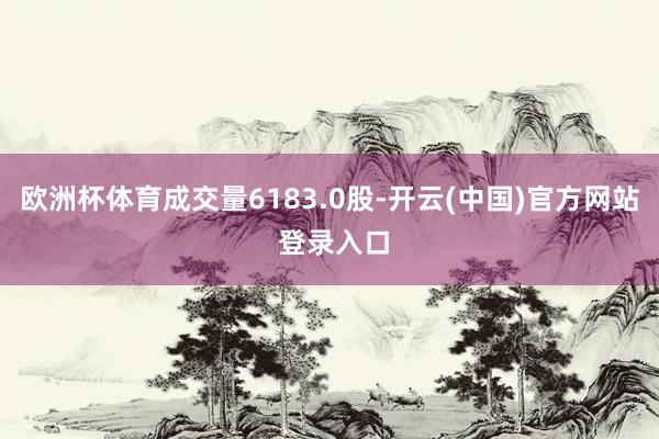 欧洲杯体育成交量6183.0股-开云(中国)官方网站 登录入口