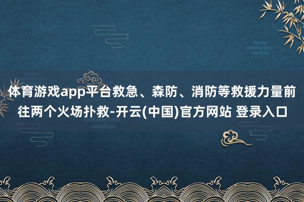 体育游戏app平台救急、森防、消防等救援力量前往两个火场扑救-开云(中国)官方网站 登录入口