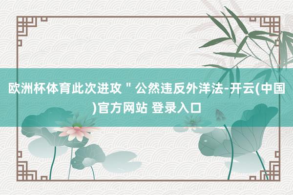 欧洲杯体育此次进攻＂公然违反外洋法-开云(中国)官方网站 登录入口
