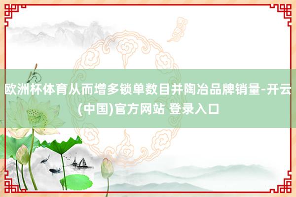 欧洲杯体育从而增多锁单数目并陶冶品牌销量-开云(中国)官方网站 登录入口