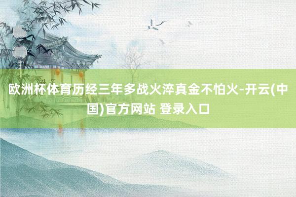 欧洲杯体育历经三年多战火淬真金不怕火-开云(中国)官方网站 登录入口