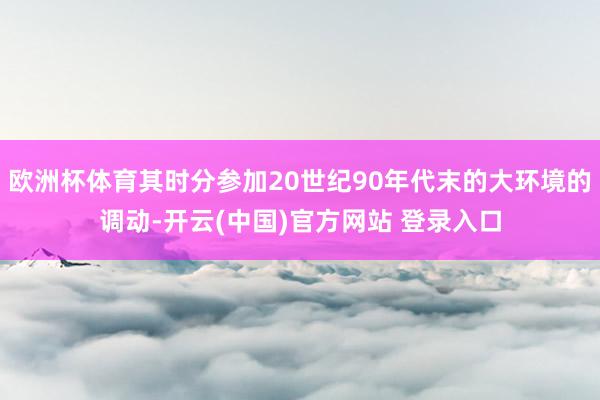 欧洲杯体育其时分参加20世纪90年代末的大环境的调动-开云(中国)官方网站 登录入口