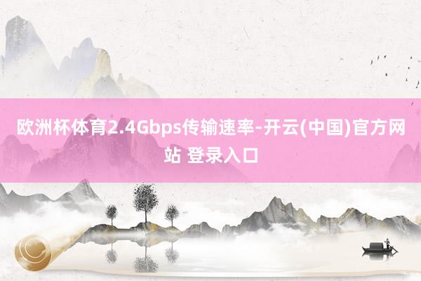 欧洲杯体育2.4Gbps传输速率-开云(中国)官方网站 登录入口