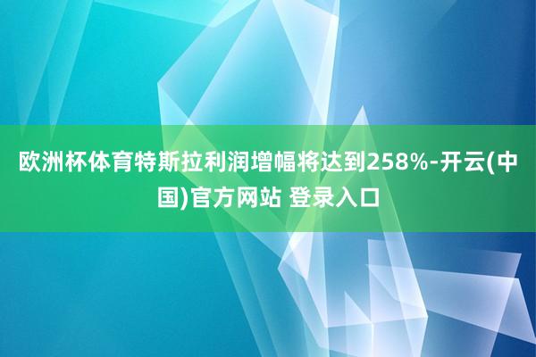 欧洲杯体育特斯拉利润增幅将达到258%-开云(中国)官方网站 登录入口