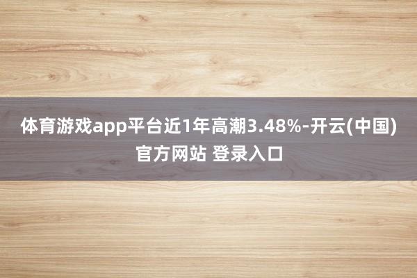 体育游戏app平台近1年高潮3.48%-开云(中国)官方网站 登录入口