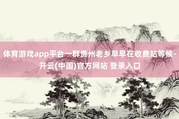 体育游戏app平台一群贵州老乡早早在收费站等候-开云(中国)官方网站 登录入口