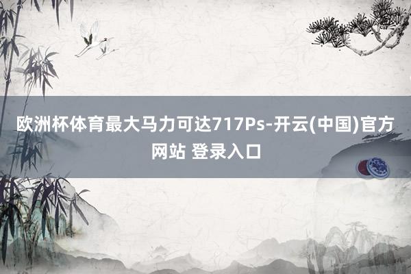 欧洲杯体育最大马力可达717Ps-开云(中国)官方网站 登录入口