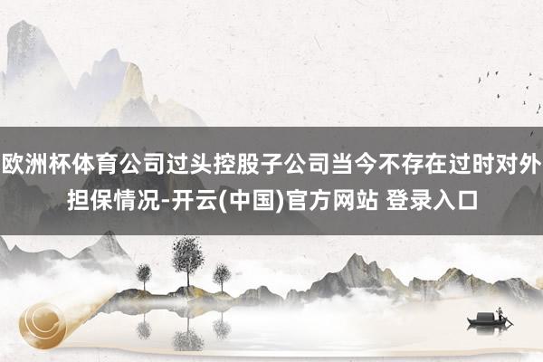 欧洲杯体育公司过头控股子公司当今不存在过时对外担保情况-开云(中国)官方网站 登录入口
