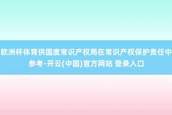欧洲杯体育供国度常识产权局在常识产权保护责任中参考-开云(中国)官方网站 登录入口