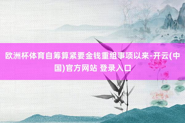 欧洲杯体育自筹算紧要金钱重组事项以来-开云(中国)官方网站 登录入口